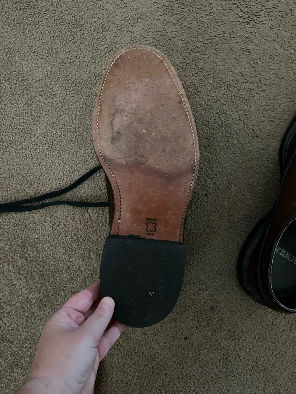 Brown Leather Wingtip Derby Shoes